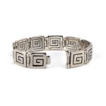 Greek Key Meander Link Bracelet – 925 Sterling Silver - Image 2
