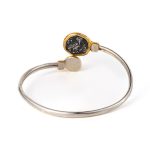 Goddess Athena Coin Hinge Bracelet – 14K Gold and Sterling Silver - Image 4