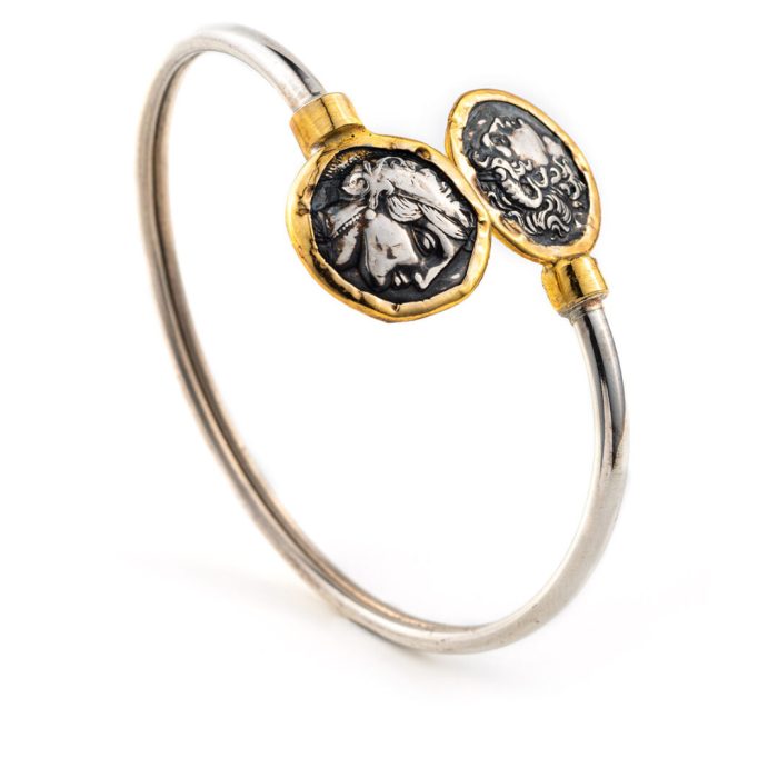Athena and Alexander the Great Bracelet - 14K Gold and 925 Sterling Silver - Image 4