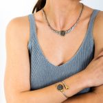 Vergina Sun Necklace Sterling Silver and Gold - Image 2