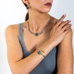 Vergina Sun Necklace Sterling Silver and Gold - Image 3