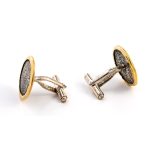 Phaistos Disc Cufflinks - 14K Gold and 925 Sterling Silver - Image 2
