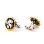 Greek Goddess Athena Coin Cufflinks – 14K Gold and 925 Sterling Silver - Image 3
