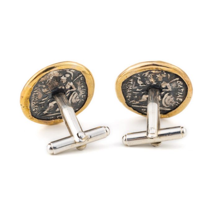 Alexander the Great Cufflinks - 14k Gold and Sterling Silver - Image 4