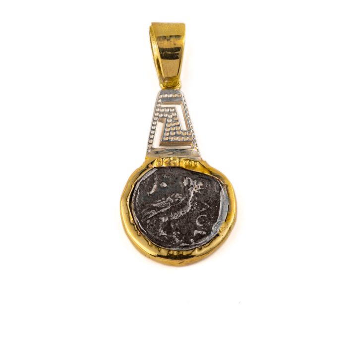 Goddess Athena Pendant - 14K Gold and 925 Sterling Silver - Image 2