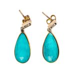 Amazonite Dangle Earrings – 18K Gold and Sterling Silver - Image 3