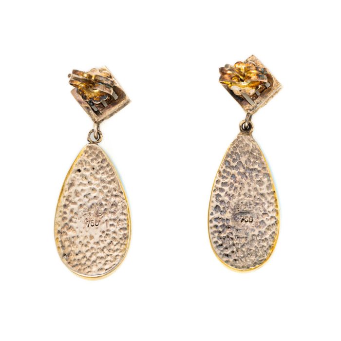 Amazonite Dangle Earrings – 18K Gold and Sterling Silver - Image 4