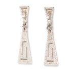 Sterling Silver Dangle Meander Earrings - Image 2