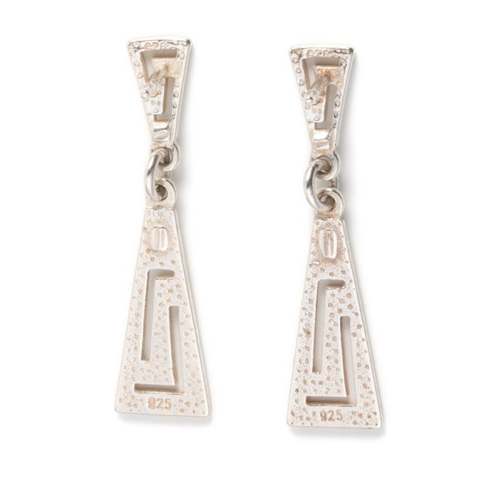 Sterling Silver Dangle Meander Earrings - Image 2
