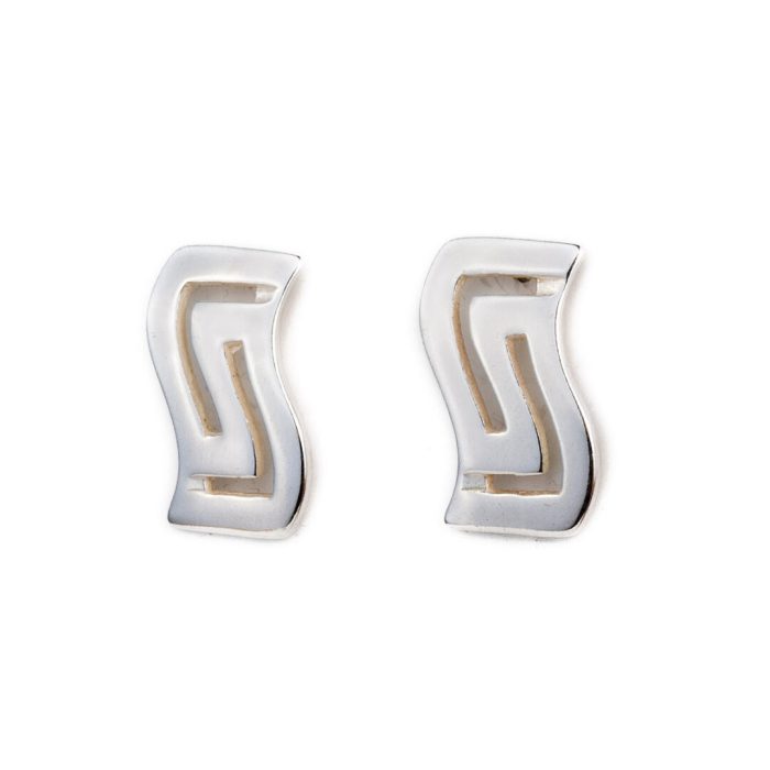 Greek Key Stud Earrings - Image 1