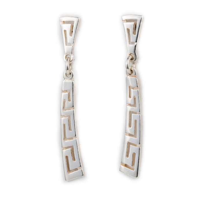 Dangle Greek Key Earrings - Image 2