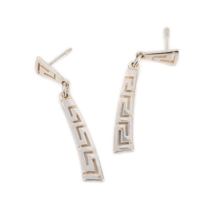 Dangle Greek Key Earrings - Image 1
