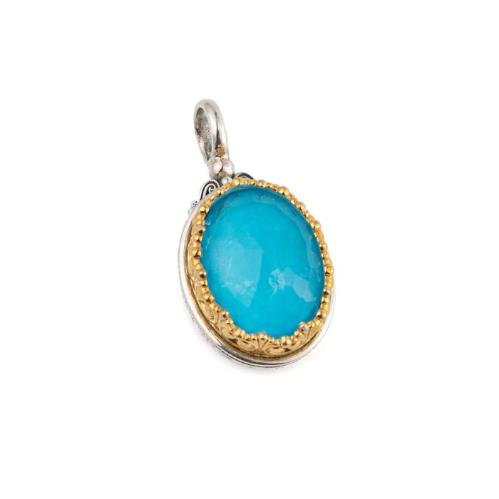 Gerochristo - Iris pendant in Sterling Silver with Turquoise - Image 1