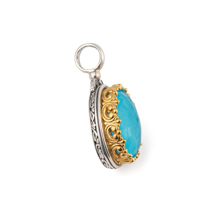 Gerochristo - Iris pendant in Sterling Silver with Turquoise - Image 2