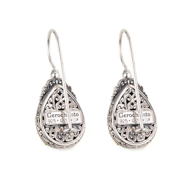 Gerochristo - Iris Drop Earrings in Sterling Silver with Turquoise Copper - Image 2