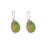 Gerochristo - Iris Earrings in Sterling Silver with Green Turquoise Copper