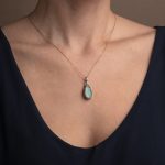 Dione teardrop pendant in sterling silver with Amazonite - Image 2