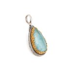 Dione teardrop pendant in sterling silver with Amazonite - Image 3