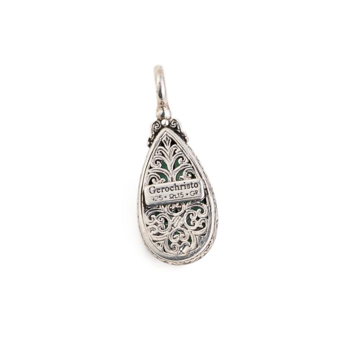Dione teardrop pendant in sterling silver with Amazonite - Image 4