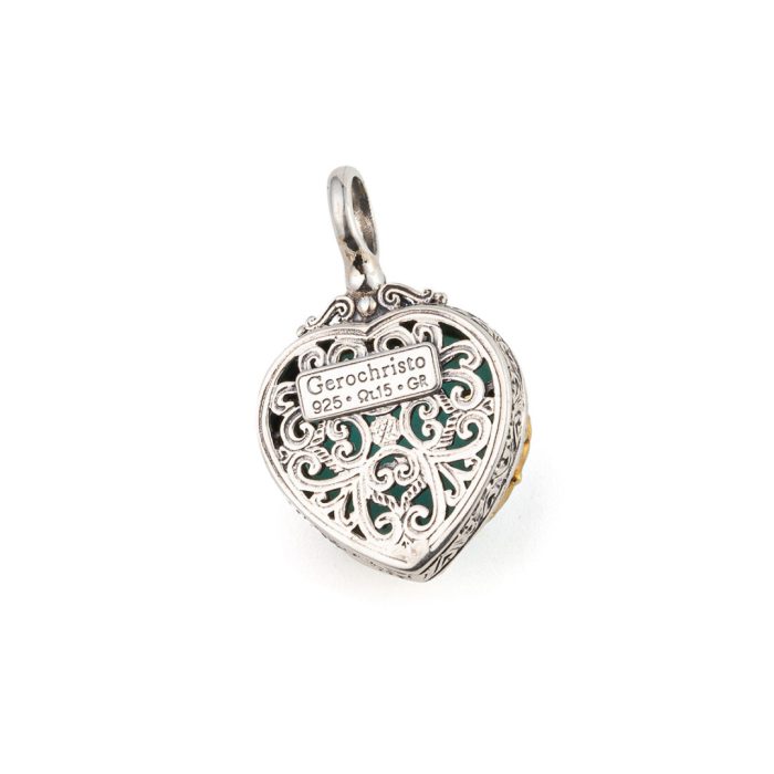 Gerochristo - Dione heart pendant in sterling silver with Amazonite - Image 3