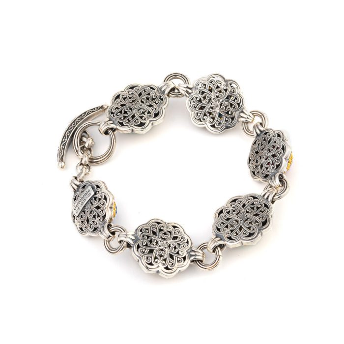 Gerochristo – Penelope bracelet in Sterling Silver with Multi Precious Stones - Image 2