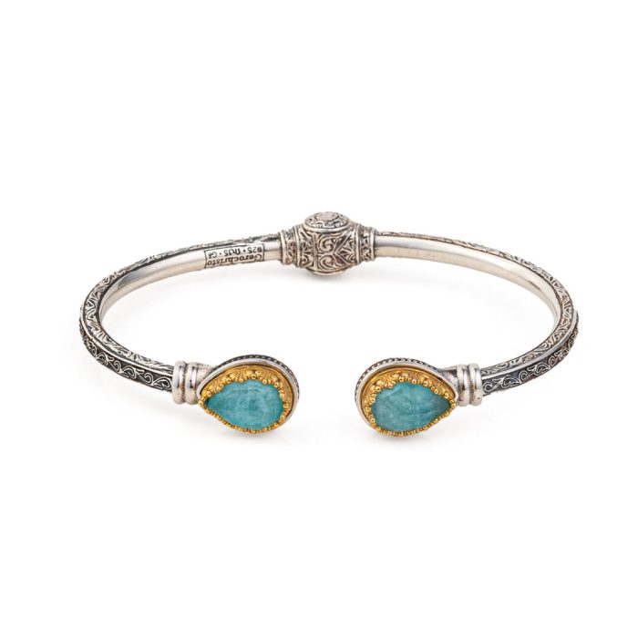 Gerochristo – Iris Bracelet in Sterling Silver with Amazonite - Image 1