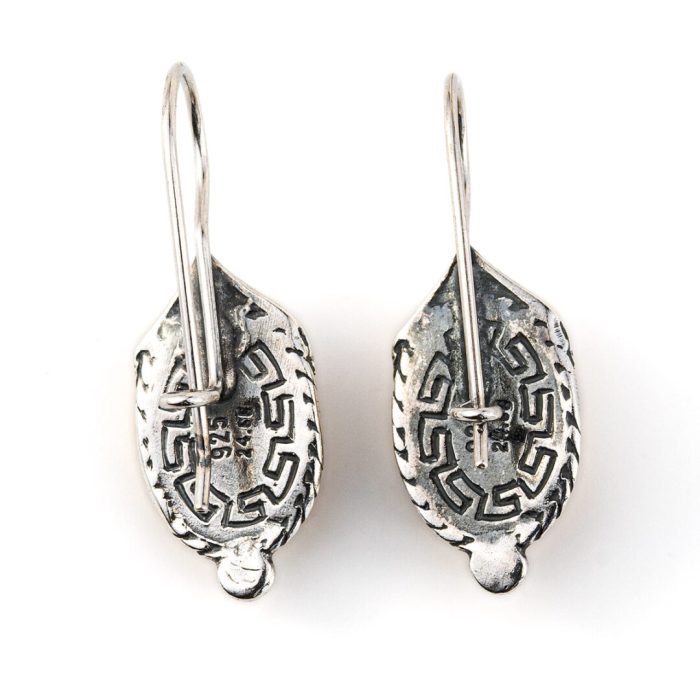 Earrings with byzantine vintage engravings - silver and gold plated - Image 2