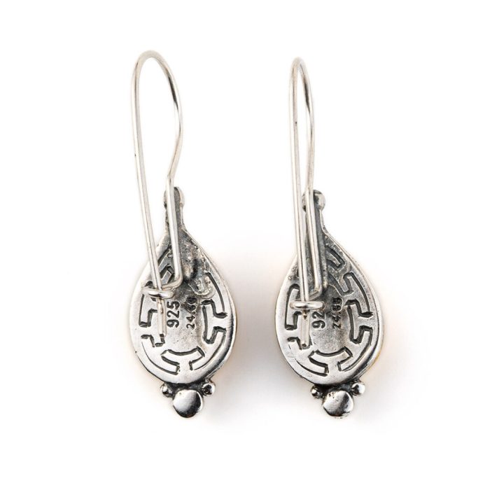 Vintage Engraved earrings - silver and gold plated - Image 2