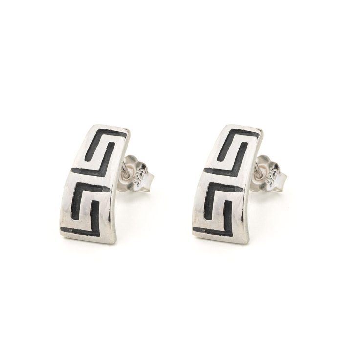 Meander Stud Earrings – 925 Sterling Silver - Image 1