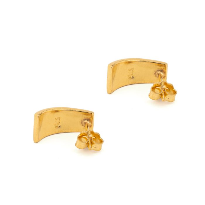 Meander Stud Earrings – 925 Sterling Silver Gold Plated - Image 3