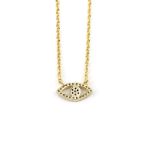 Evil Eye Necklace - Sterling Silver Yellow Gold Plated with Zircon - Image 2