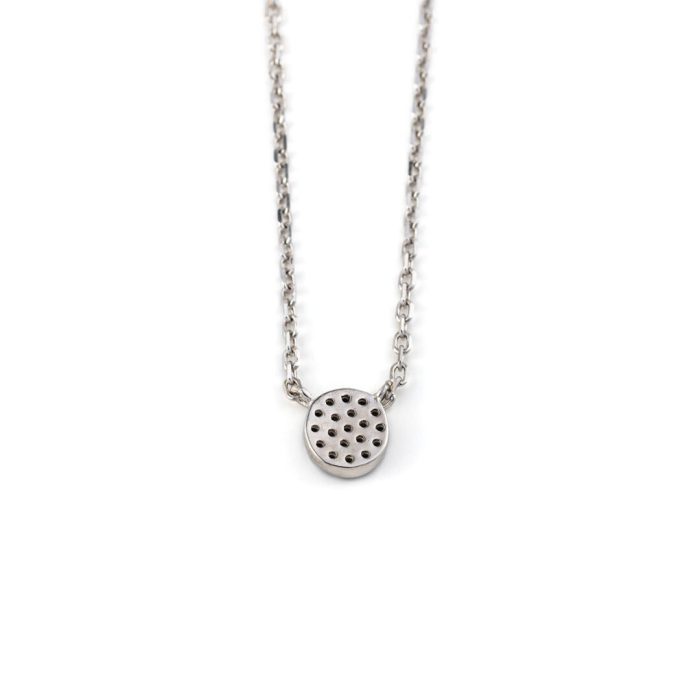 Sterling Silver Eye Necklace with Zircon - Image 2