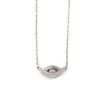Sterling Silver Blue Evil Eye Necklace with Zircon - Image 2