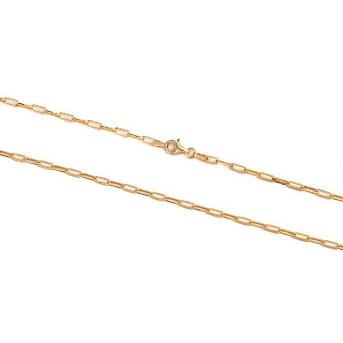 Paperclip Chain Sterling Silver and Gold Plated 50 cm
