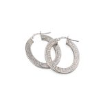 Engraved Meander Hoop Earrings