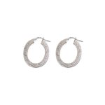 Engraved Meander Hoop Earrings – 925 Sterling Silver - Image 3