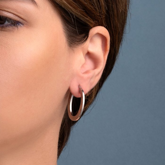 Engraved Meander Hoop Earrings – 925 Sterling Silver - Image 2