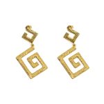 Greek Key Lace Dangle Earrings