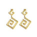 Greek Key Lace Dangle Earrings - Image 2
