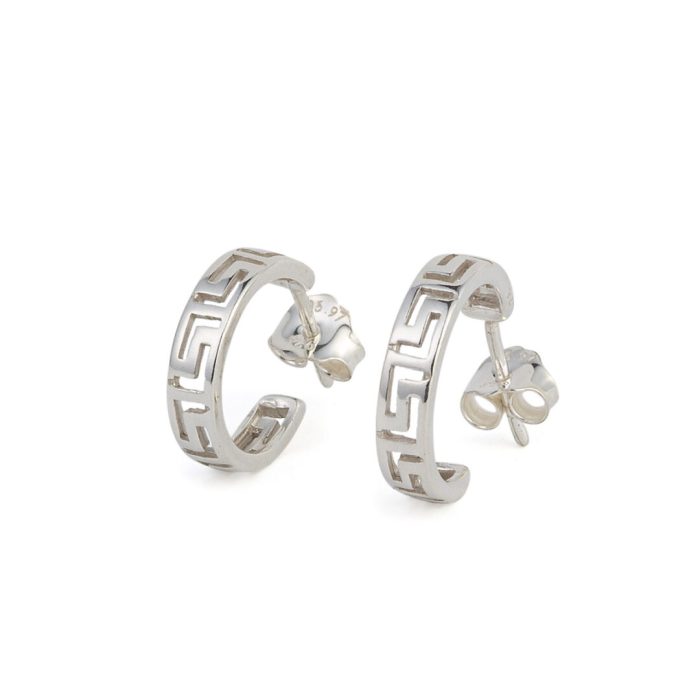Greca Hoop Earrings - 925 Sterling Silver - Image 3