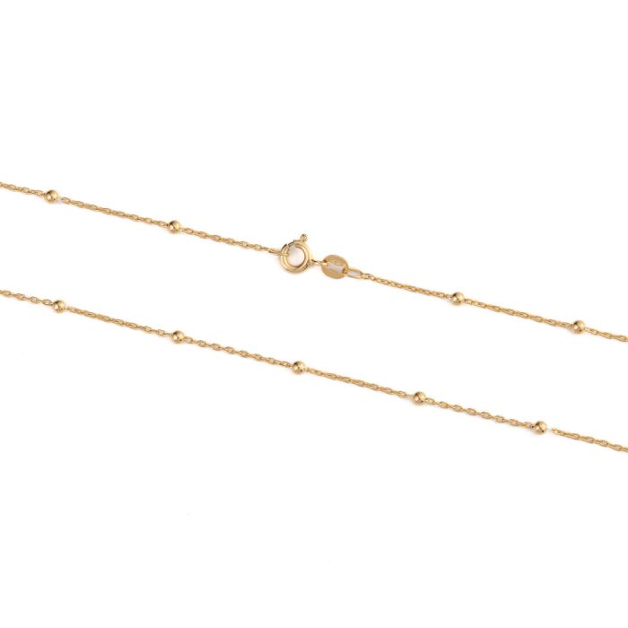 Satellite Chain 50 cm - 925 Sterling Silver and Gold Plated