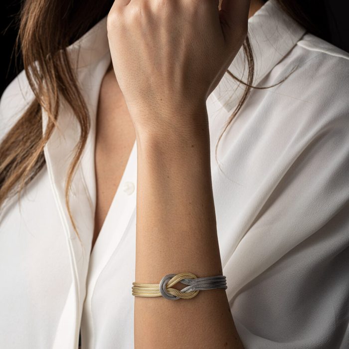 Hercules Knot Chain Bracelet - 925 Sterling Silver and Gold Plated - Image 2