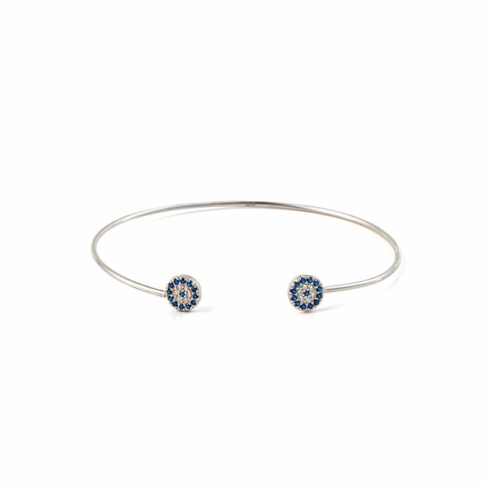 Sterling Silver Eye Hinge Bracelet with Zircon - Image 1