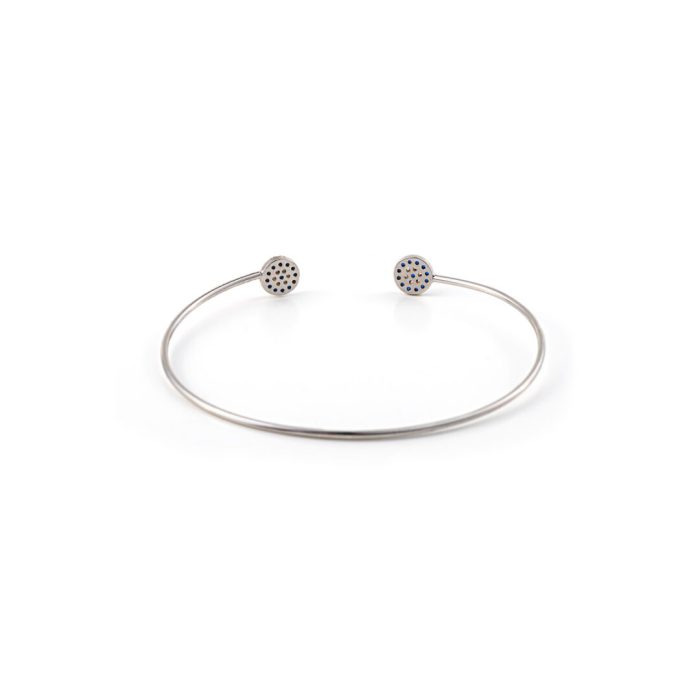 Sterling Silver Eye Hinge Bracelet with Zircon - Image 2