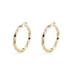 Greek Key Hoop Earrings in 14K Gold