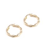 Greek Key Hoop Earrings - 14K Gold - Image 3