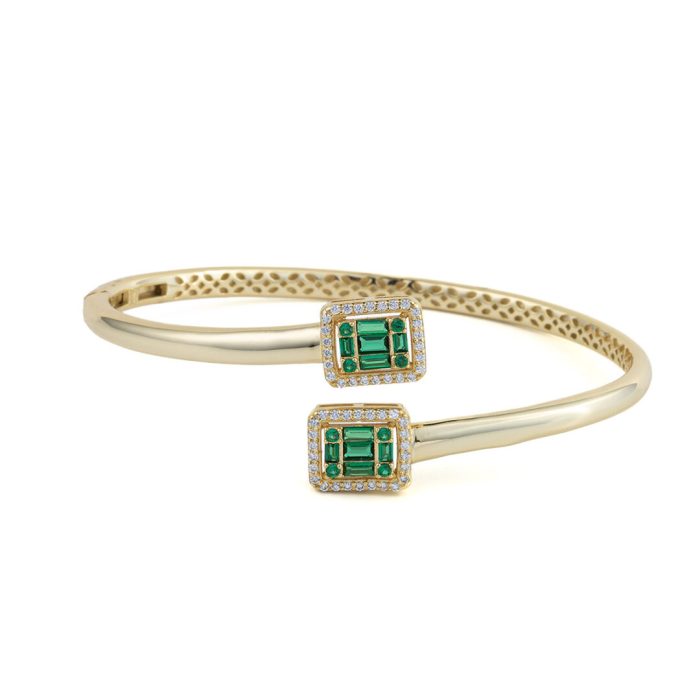 Green Cubic Zirconia Adjustable Bracelet - Image 1