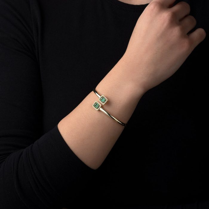 Green Cubic Zirconia Adjustable Bracelet - Image 2