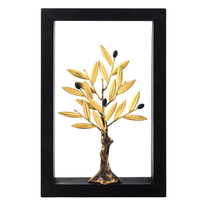 Bronze olive tree – Wooden Frame - Image 1