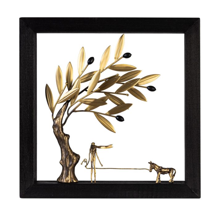 In the village – Wood Art Frame 25X25cm - Image 1